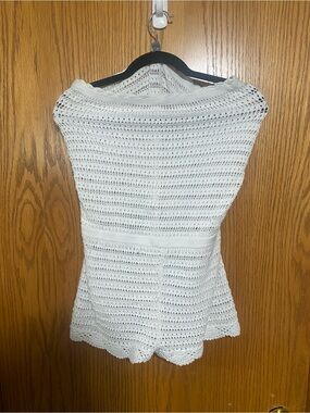 White Crochet Knit Romper